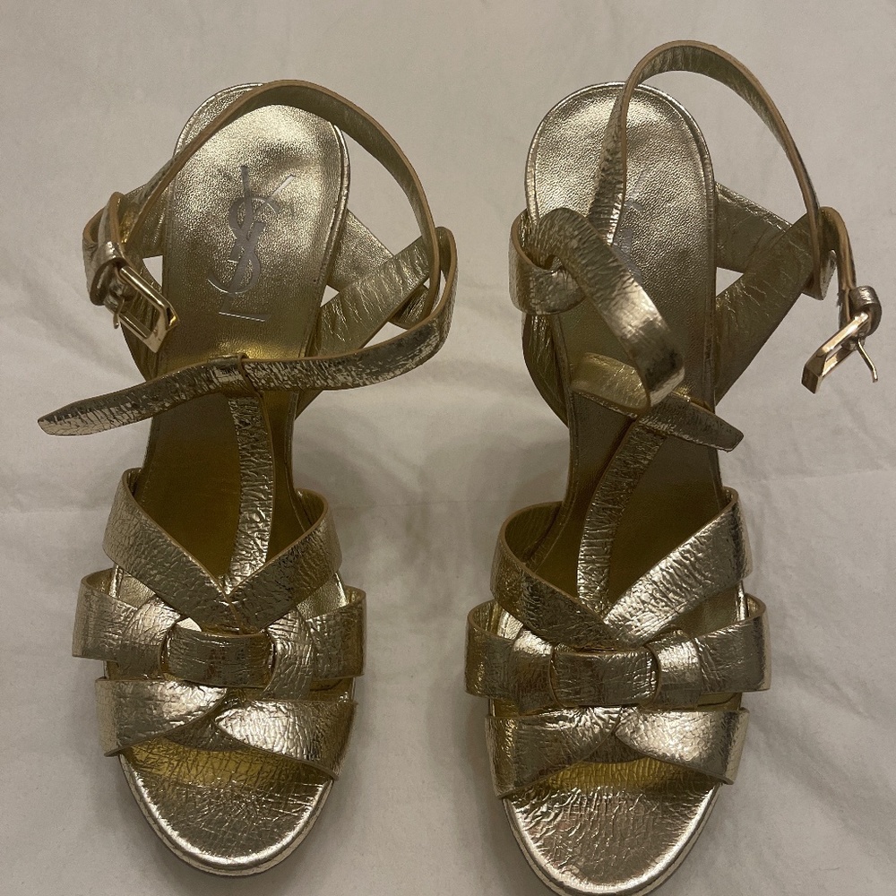 YSL GOLD HEELS